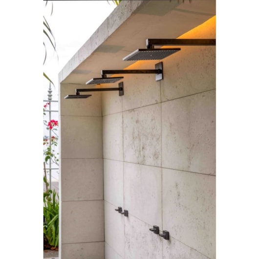 Chuveiro De Parede Quadrado Acqua Plus 1992 Com Tubo Black Matte Deca - Imagem principal - fe0b7a31-36dd-4a4b-b9f6-f4acbc162289