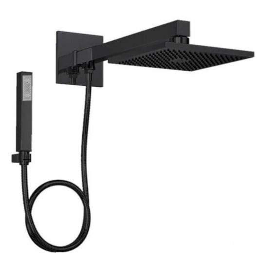 Chuveiro De Parede Quadratta Acqua Plus Quadrado Com Ducha Manual E Desviador Black Matte Deca - Imagem principal - 882ed9eb-e6e8-416c-85d9-17a174e500eb