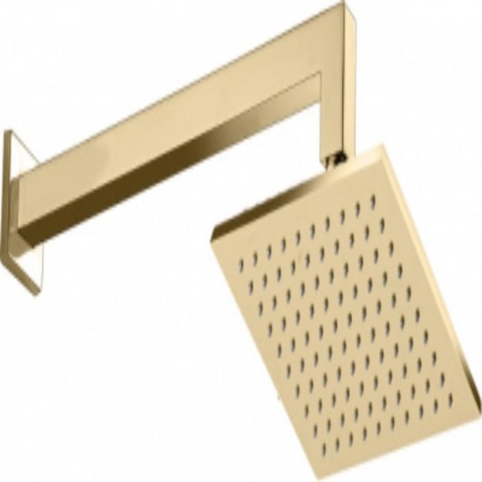 Chuveiro De Teto  Com Braço Dourado Kromma 20x20cm - Imagem principal - c02f37a4-cc15-4609-98ae-44431de47a33