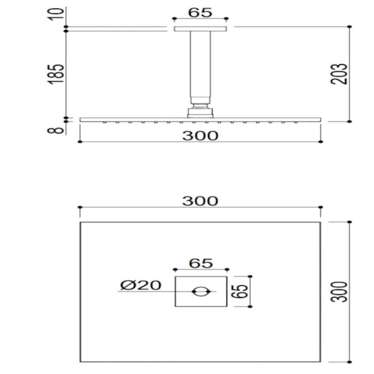 Chuveiro De Teto Com Braço Kr108t Cromado Kromma 30x30cm - Imagem principal - 8f759917-1e0b-4a31-9393-3ead36143a64
