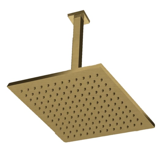 Chuveiro De Teto Com Braço Kr108t Dourado Escovado Kromma 30x30cm - Imagem principal - ccdd2824-a2df-4256-bfe6-62038c3d0aea