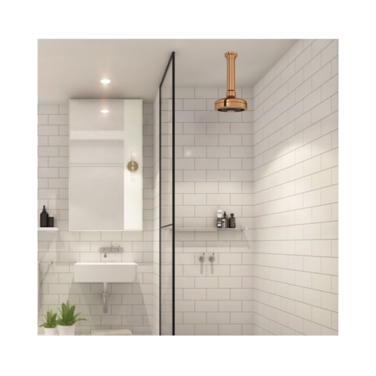 Chuveiro De Teto Redondo Acqua Plus Com Tubo Gold Red Deca - Imagem principal - f3b55044-f281-4c38-9592-2ae701b80e02