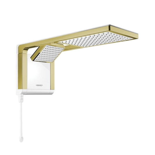 Chuveiro Eletrônico Acqua Duo Branco Matte Gold Lorenzetti 220V 7800W - Imagem principal - 8df7bb2e-1afe-4d57-ba55-d2509284164c