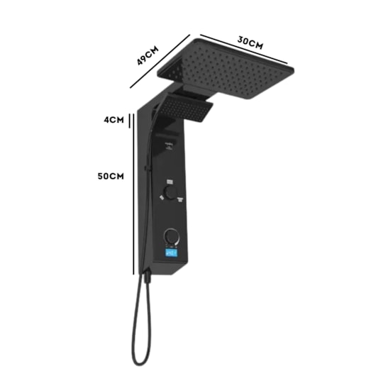 Chuveiro Eletrônico Digital Ducha de Parede Hydra Falls Power Preto 5500W 110V - Imagem principal - 8d37b947-69c2-4343-b46a-8e815e8a7e34