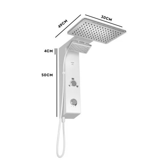 Chuveiro Eletrônico Ducha de Parede Hydra Falls Power Branco E Cromo 5500W 110V - Imagem principal - 9e9431d1-dc69-4420-be47-ae1f63b7d4d7