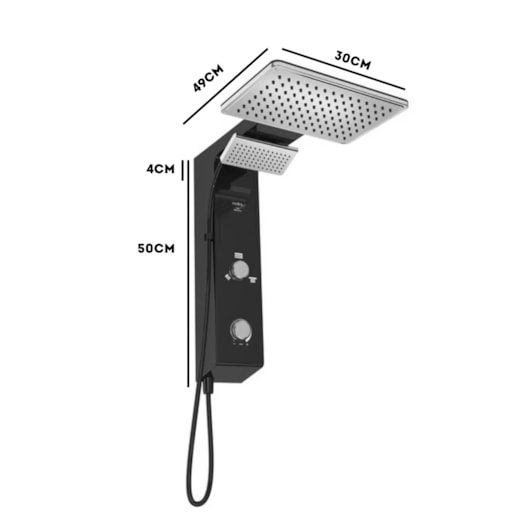 Chuveiro Eletrônico Ducha de Parede Hydra Falls Power Preto E Cromo 5500W 110V - Imagem principal - ec38cd5a-d08f-4674-9717-246e7ddd141b