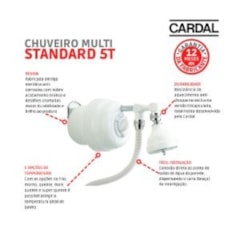 Chuveiro Multitemperaturas Standard 5t 127v Branco Cardal