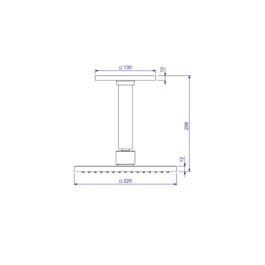 Chuveiro Quadrado De Teto Com Tubo Corten Deca - Imagem principal - 3c9eac8d-c859-4470-8172-19bac6f9db04