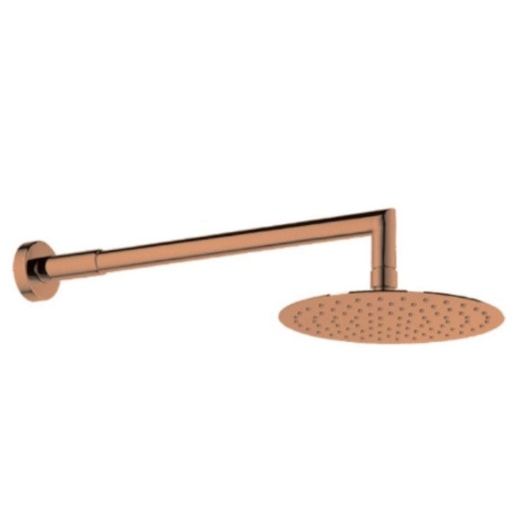 Chuveiro Redondo Com Braço Rose Gold Rubinettos 20cm - Imagem principal - 55dc7680-6bb2-42b9-80c4-96f9fdacdf9b