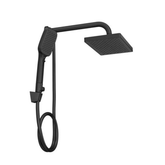Chuveiro Retangular de Parede Com Desviador Multijatos Flex Max Black Matte Deca - Imagem principal - cbdc6654-b9e7-460e-a73b-a308f74f9afd