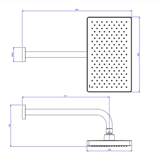 Chuveiro Retangular de Parede Flex Max Summer Gold Deca - Imagem principal - c8252cec-11e0-4f93-858b-380c07a77f92