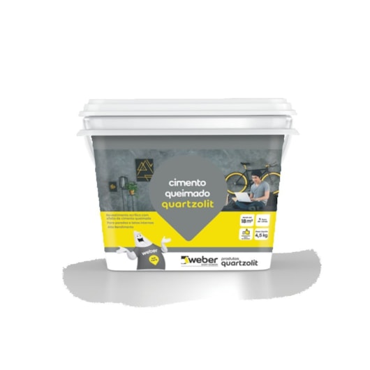Cimento Queimado 4,5kg Cinza Quartzolit - Imagem principal - 68d931c8-3b04-43d5-9227-4b9b6e8e6e42