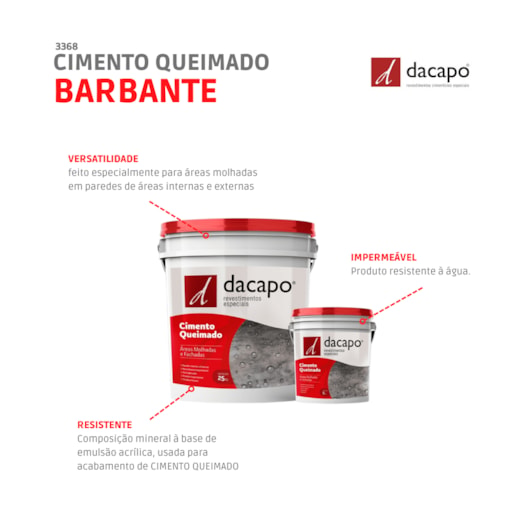 Cimento Queimado Para Fachadas Barbante Dacapo 25kg - Imagem principal - 65fa7998-6f96-4e35-b99f-70fdd99a78dc