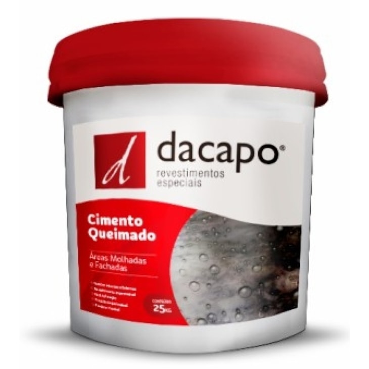 Cimento Queimado Para Fachadas Concreto Suave Dacapo 25kg