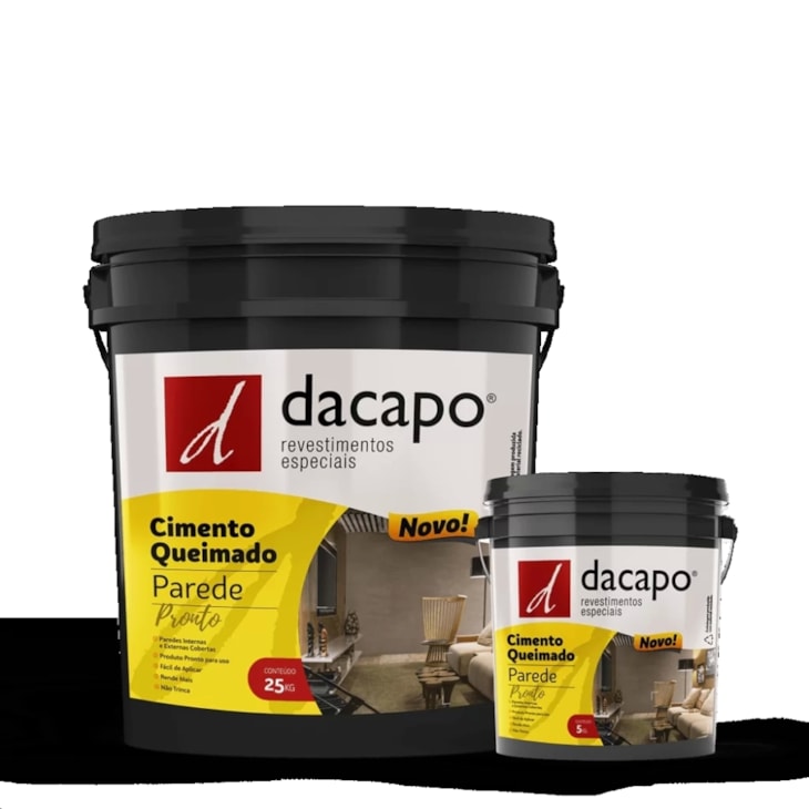 Cimento Queimado Para Parede Concreto Suave Pronto Dacapo 5Kg