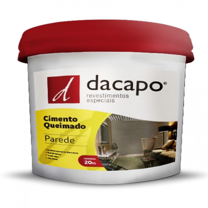 Cimento Queimado Para Parede Platina Suave Dacapo 20kg