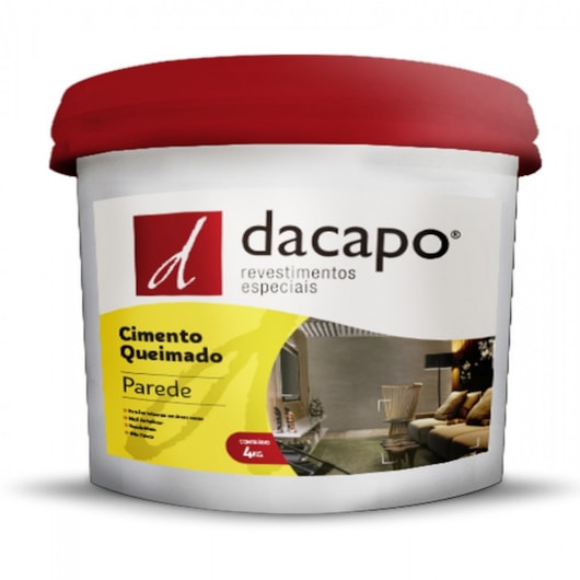 Cimento Queimado Para Parede Platina Suave Dacapo 4kg - Imagem principal - 1cbb81bd-0454-400a-9505-5d578dee5e7c