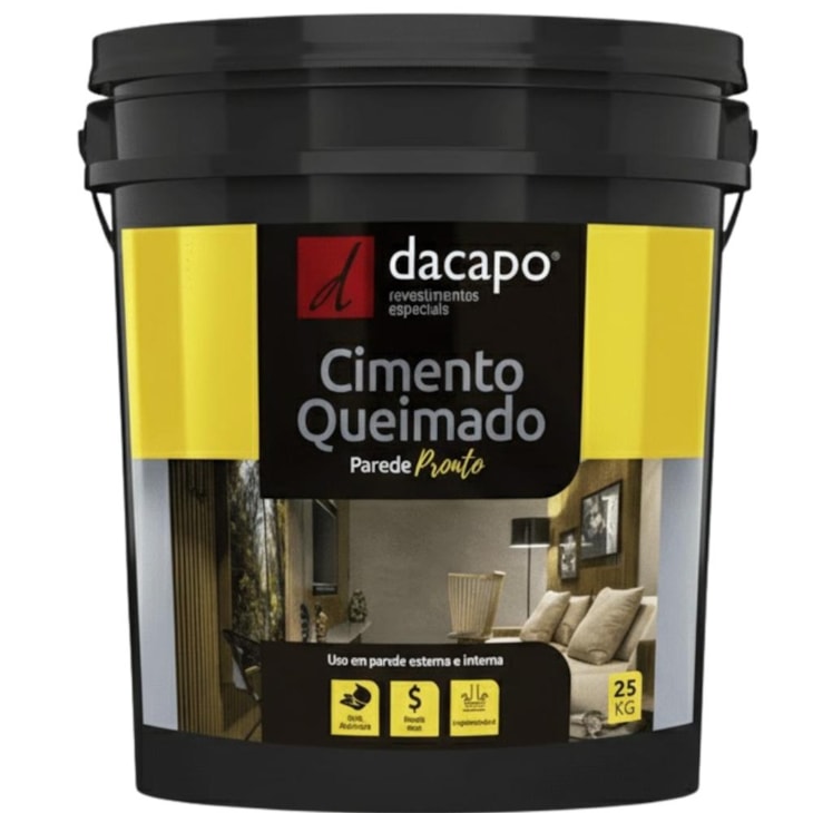 Cimento Queimado Para Parede Pronto Barbante Dacapo 25kg