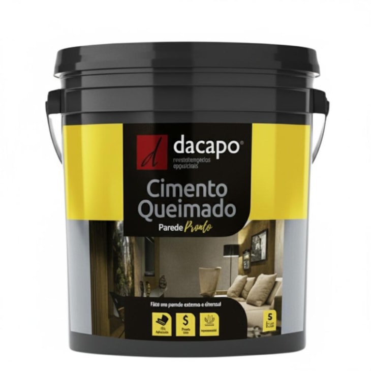 Cimento Queimado Para Parede Pronto Barbante Suave Dacapo 25kg