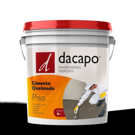 Cimento Queimado Para Piso Platina Suave Dacapo 4kg - Imagem principal - 7b4a3890-739a-45e2-a542-5a038fb79757