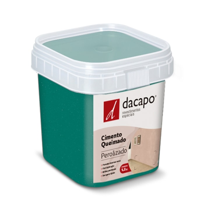 Cimento Queimado Perolizado Verde Dacapo 1,2kg