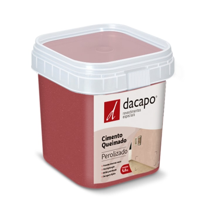 Cimento Queimado Perolizado Vermelho Dacapo 1,2kg