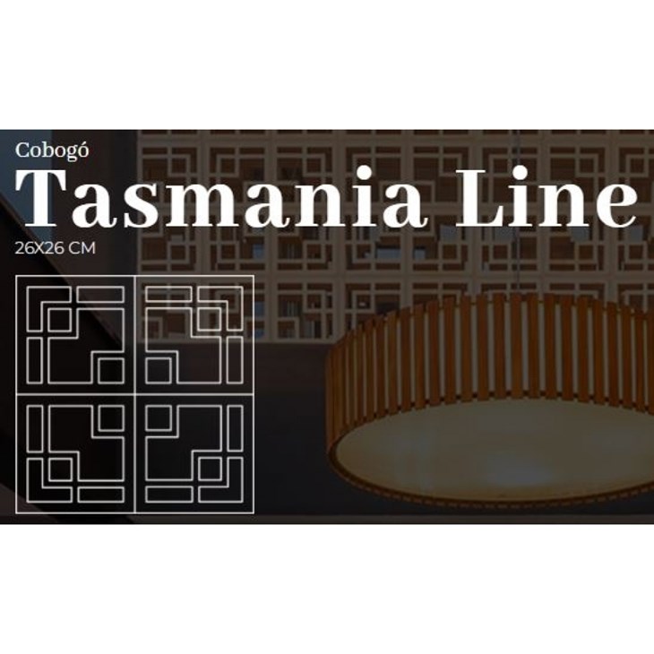 Cobogó Argila Tasmânia Line Natural Manufatti 25X25Cm