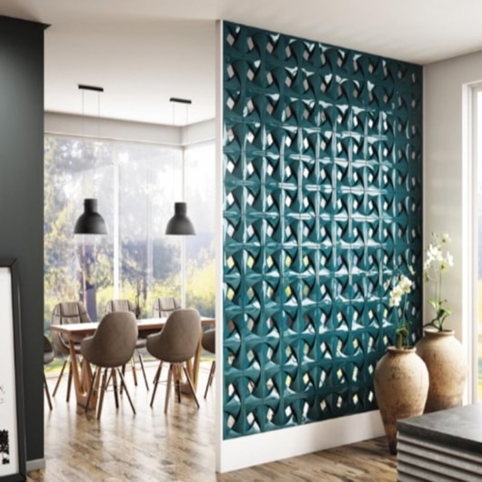 Cobogó Porcelana Hipnose Jeans Acetinado Manufatti 20X20Cm - Imagem principal - aebc68d5-a8c8-4560-aaab-27899d92f757