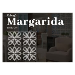 Cobogó Porcelana Margarida Jeans Acetinado Manufatti 30X30Cm