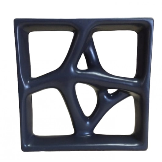 Cobogó Porcelana Rizoma B Preto Acetinado Manufatti 30x30cm - Imagem principal - 468a9039-f1f8-4129-ae46-5aac5299c4af