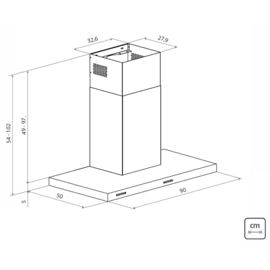 Coifa de Parede New Dritta Wall 90 em Aço Inox 127V Tramontina 90cm - Imagem principal - f9b0994b-fa78-4d2b-9aee-c6a76439e5ec