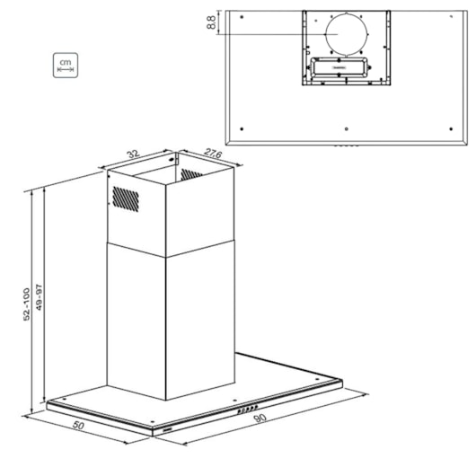 Coifa de Parede Slim Wall 90 em Aço Inox com Acabamento Scotch Brite 90 cm 220V Tramontina - Imagem principal - 5f73be1b-238b-4873-9987-64dcdec8ad0d