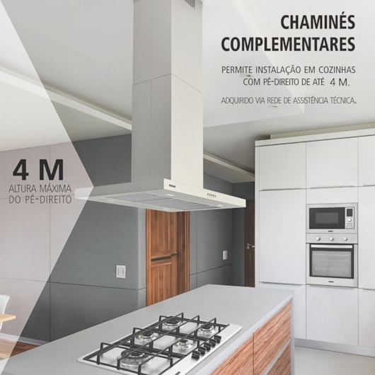 Coifa Em Aço Inox De Ilha Dritta Isla Split 90cm 220v Tramontina - Imagem principal - 5232b2f7-34fe-4210-bace-fd1dcec0e101