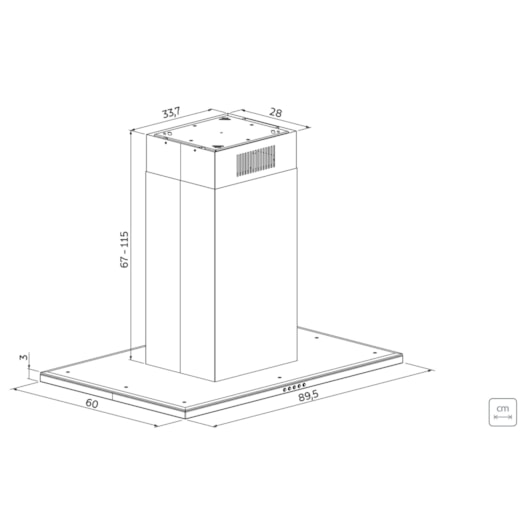 Coifa Slim Isla 90 em Aço Inox com Acabamento Black Steel 220V Tramontina - Imagem principal - a7b119f8-8449-495c-b92d-d8934986e488