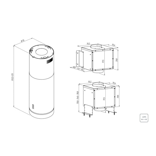 Coifa Tube Isla Split Inox Tramontina 35cm 220V - Imagem principal - 69333e01-d035-48ad-b94f-8d8eb244df28