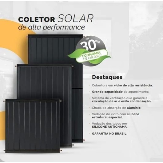 Coletor Solar De Cobre Maxime 200x100cm G2 Com 7 Tubos Komeco - Imagem principal - 84c22cc0-ae02-4475-8a73-31984716b18a