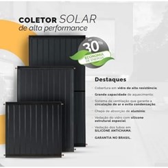 Coletor Solar De Cobre Maxime 200x100cm G2 Com 7 Tubos Komeco