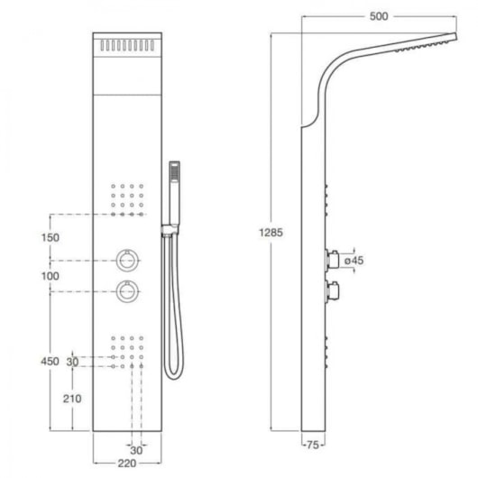 Coluna de Banho Hidromassagem Essential Cromado Roca - Imagem principal - 8fe54f57-7de6-41f1-b414-0a51625b9bb5