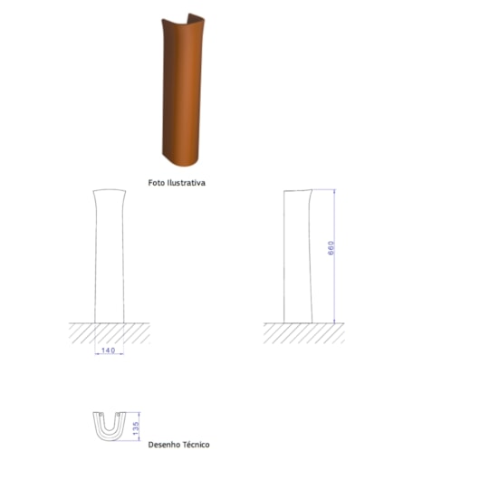 Coluna Para Lavatório Izy Ravena Aspen Caramelo Deca - Imagem principal - ff6f9fa6-50cf-4100-b306-7183b1389777