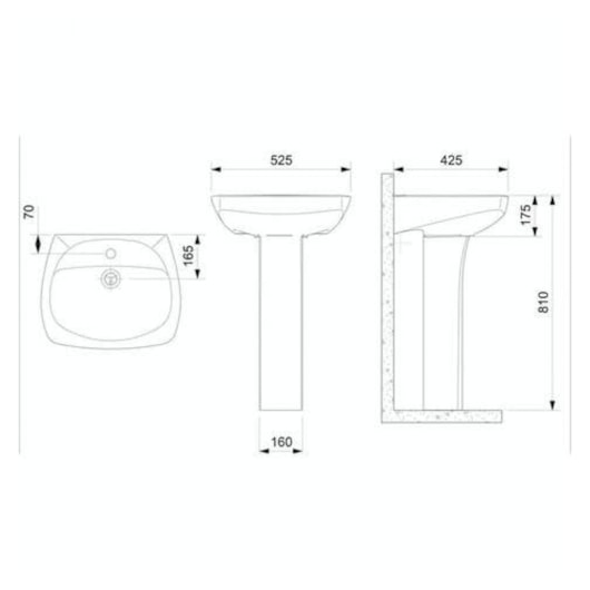 Coluna Para Lavatório Thema Cinza Platina Celite - Imagem principal - c2f5a969-a73a-4470-b90d-4e9446ab40e4