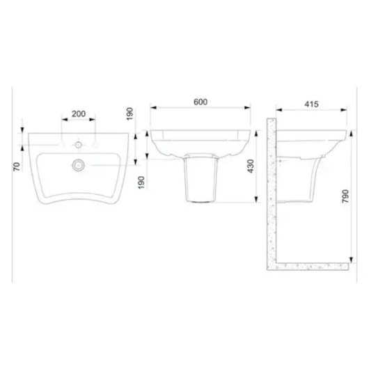 Coluna Suspensa De Acessibilidade Para Lavatório Acesso Plus Branco Incepa - Imagem principal - aece3a1f-9c78-4eb3-9eac-ee91ebbbfb04