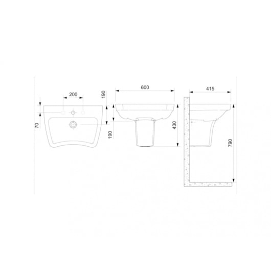 Coluna Suspensa Para Lavatório Acesso Branco Celite - Imagem principal - abc28da0-f250-40f8-9900-30b03a91aba9