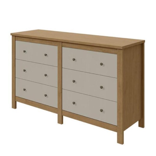 Cômoda 6 Gavetas Maggiore Amêndoa e Off White Lopas - Imagem principal - 6716bc45-d4e3-4390-9be4-d667ef153704