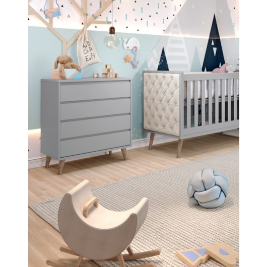 Cômoda Lorena 4 Gavetas Cinza Fosco Carolina Baby - Imagem principal - 84e709a0-80d3-4af6-8d82-c803fc81faa0