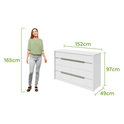 Cômoda Urban Branca Móveis Lopas - Imagem principal - 84597c9c-4f31-4168-802d-d8b0617525aa