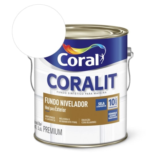 Complemento Esmalte Coralit Fundo Nivelador Branco Fosco Coral 3.6L - Imagem principal - da2fe696-713e-4b0e-964b-b547af57be08