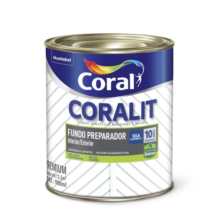 Complemento Esmalte Coralit Fundo Preparador Fosco Branco 900ml Coral