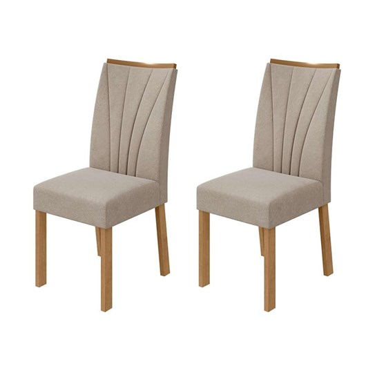Conjunto 2 Cadeiras Apogeu Tec Veludo Naturale Creme Amêndoa Lopas - Imagem principal - 1c309f17-c34d-49d0-a662-b8094ab2385f