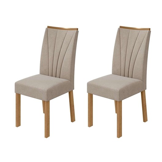 Conjunto 2 Cadeiras Apogeu Tec Veludo Naturale Creme Amêndoa Lopas - Imagem principal - 4a5cfab6-89c9-4486-832a-603877cbe9fa