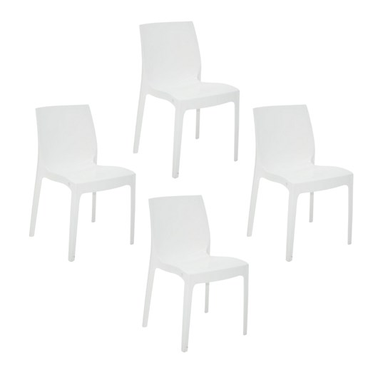 Conjunto 4 Cadeiras Alice Summa Branco Brilho Tramontina - Imagem principal - 8770601c-f9b7-47d2-ae2a-6a1dcf892810